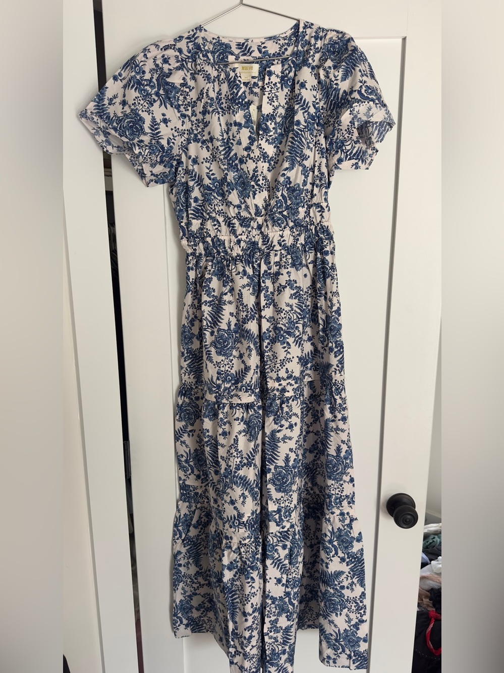 Maeve Floral Blue Full Length Dress